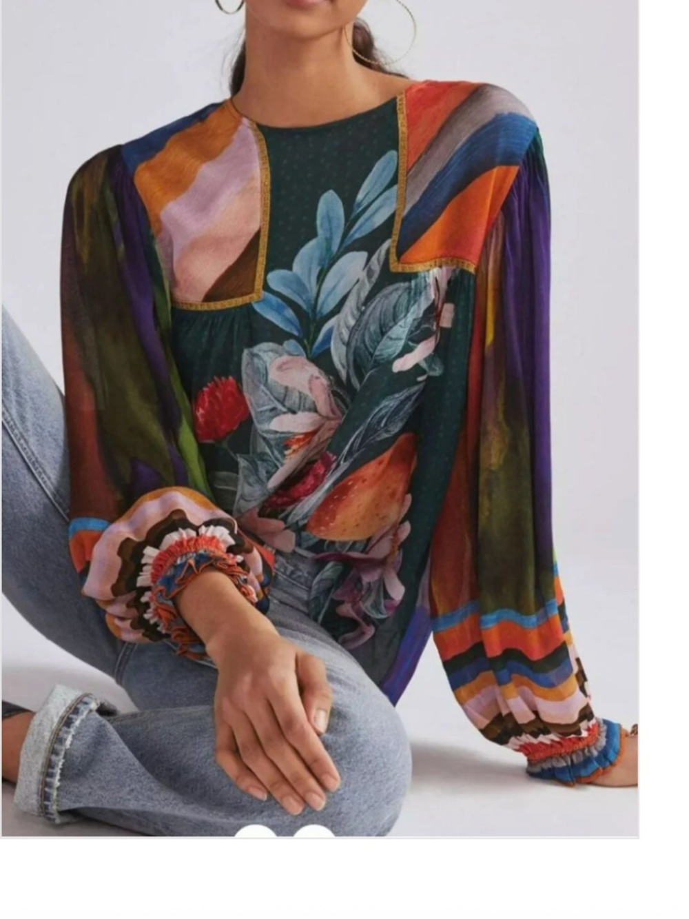 Anthropologie BL-NK London Multicolor Sheer Blouse